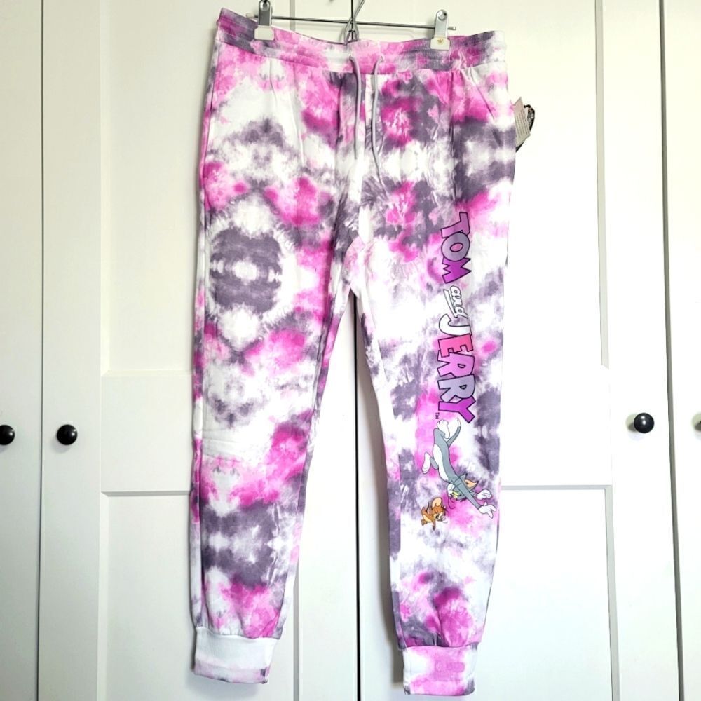 Tom and Jerry tie dye sweatpants, xxl